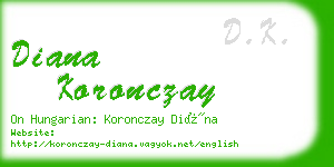 diana koronczay business card